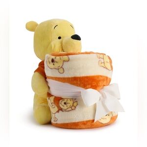 Disney WINNIE THE POOH Soft Plush PILLOW BUDDY & 50" x 60" BLANKET THROW Bedding